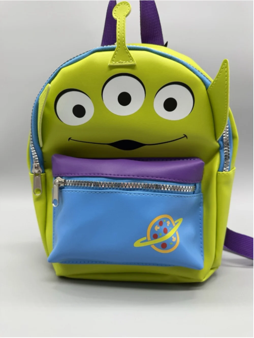 Disney Pixar Toy Story Alien Small Colorblock Backpack Zip Adjustable Straps